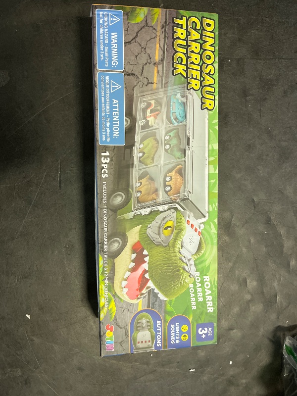 Photo 1 of JOYIN 13 in 1 Dinosaur Toys for Kids 3-5, Dinosaur Truck with 12 Pull Back Cars, Small Cars Set, Birthday Gifts Toys for 3 4 5+ Year Old Boy, Transport Carrier Truck for Toddlers 3-4 Years