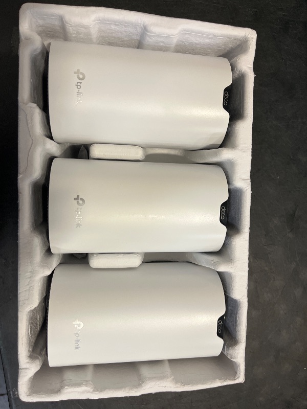 Photo 1 of TP-Link Deco Mesh AC1900 WiFi System (Deco S4) – Up to 5,500 Sq.ft. Coverage, Replaces WiFi Router and Extender, Gigabit Ports, Works with Alexa, 3-pack