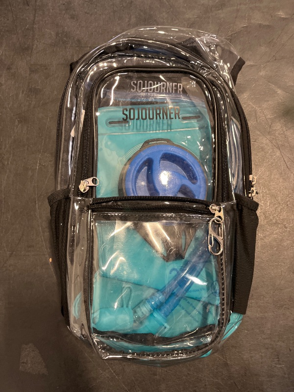 Photo 1 of Sojourner Transparent Rave Hydration Pack - Hydration Backpack - Hydropack with 2L Bladder - Water Backpack for Festivals, Hiking, Running, Biking and More