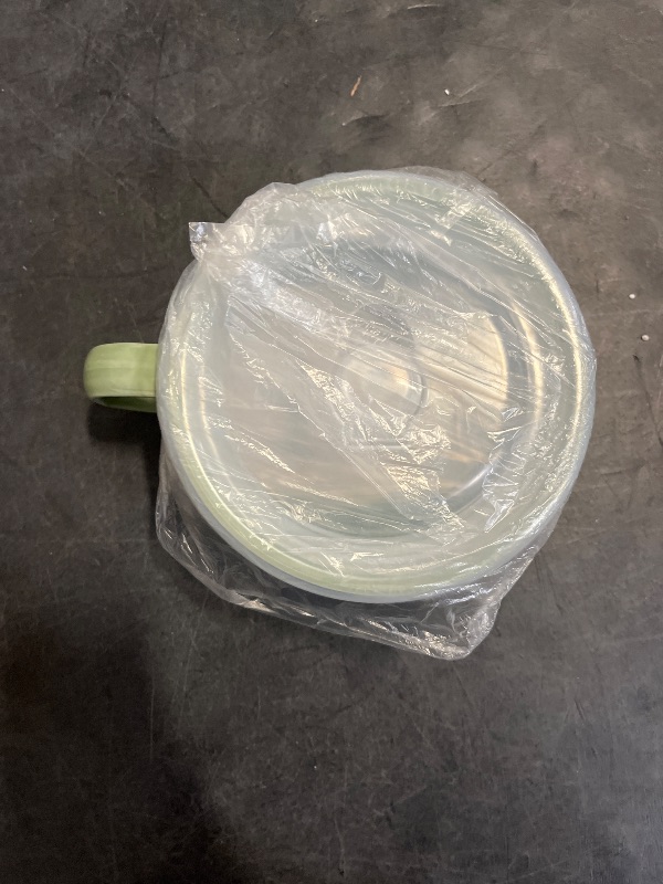Photo 1 of Adewnest Oversized Soup Bowl with Handle: 38 oz Ceramic Soup Mug with Lid - Microwave Safe Jumbo Food Storage Container for Ramen Cereal Breakfast Meal Prep Office Lunch Dorm Living - Pea Green 6 In
