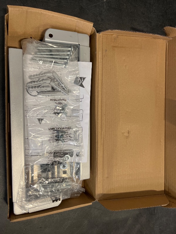 Photo 1 of AVF Wall-Mounted Microwave Brackets - Universal Steel Brackets in Silver - 99lb Total Max Weight - Adjustable to Fit Most Microwave Ovens (Set of 2 provided)