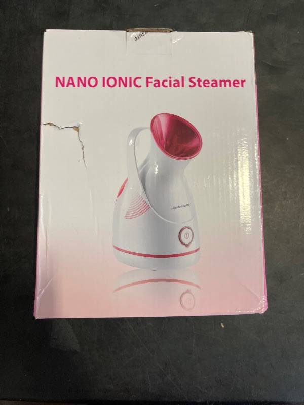 Photo 1 of Amconsure Facial Steamer - Nano Ionic Face Steamer Warm Mist Steamer for Home Sauna SPA, Humidifier for Face Steamer for Deep Cleaning Unclogs Pores Sinuses - Bonus 5 Piece Stainless Steel Skin Kit