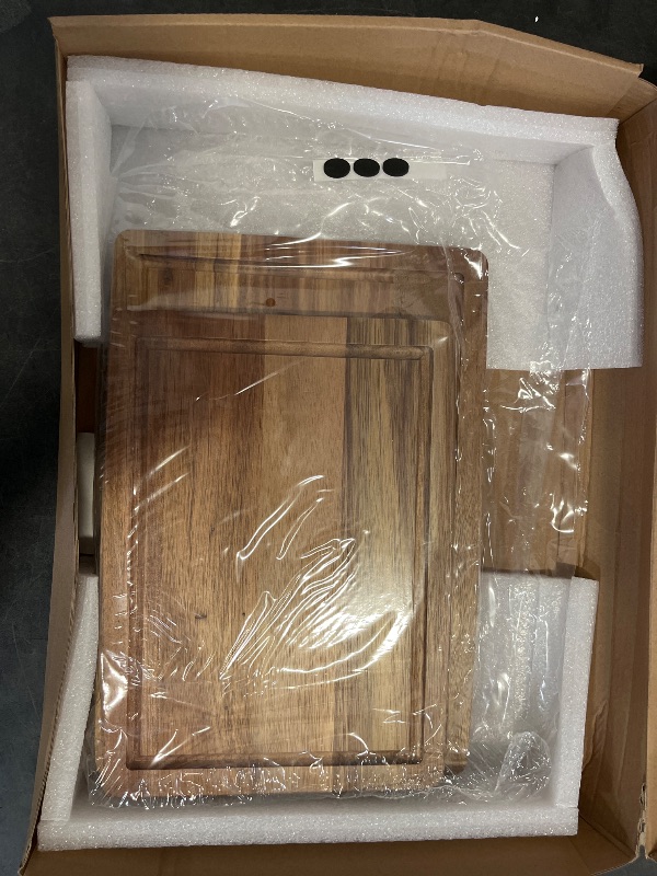 Photo 1 of 3 Pack Solid Acacia Wood Cutting Boards Set for Kitchen Meat Hardwood Chopping Board Decorative Large Charcuterie Board Set Non Toxic Big Maple Cutting Board Butcher Block Bread Serving Cheese Board