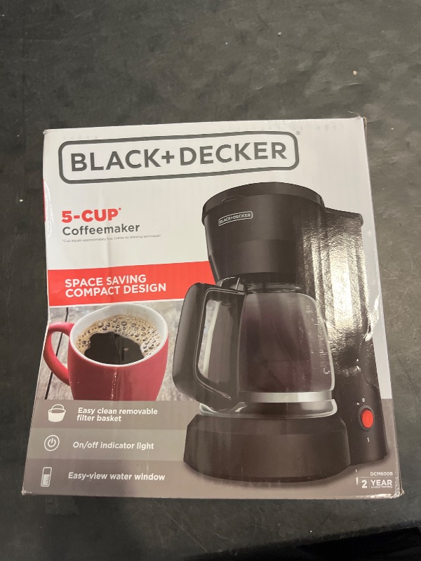 Photo 1 of BLACK+DECKER 5-Cup Coffeemaker, Black, DCM600B