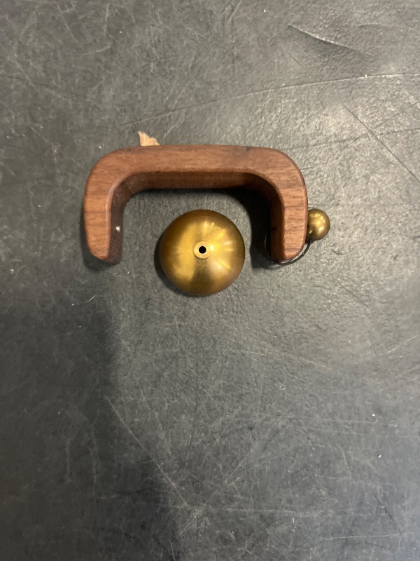 Photo 1 of PATIKIL Shopkeepers Bell, Wood Door Chime Hanging Magnetic Door Bell Jingle Bells Metal Doorbell with Self-Adhesive for Door Opening Business When Entering Decoration, Brown, C Shape