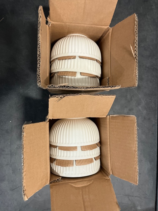 Photo 1 of Hasense Ceramic Soup Bowls, 20 Ounces Cereal Bowls for Kitchen, 5.7 Inch White Serving Bowls Set for Salad Pasta Fruit Oatmeal, Rice Bowls with Striped, Microwave and Dishwasher Safe