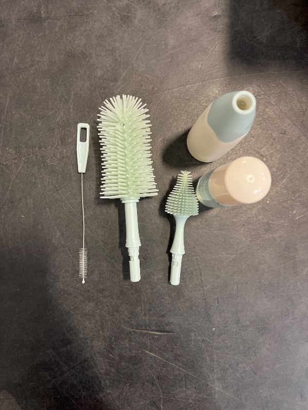 Photo 1 of Momcozy Bottle Brush Kit, Innovative Push-Press Design for Better Cleaning - Baby Bottle Cleaner Brush for Baby Bottle, Breast Pumps, Nipples, and More - Can Generate Foam for Better Cleaning, Green