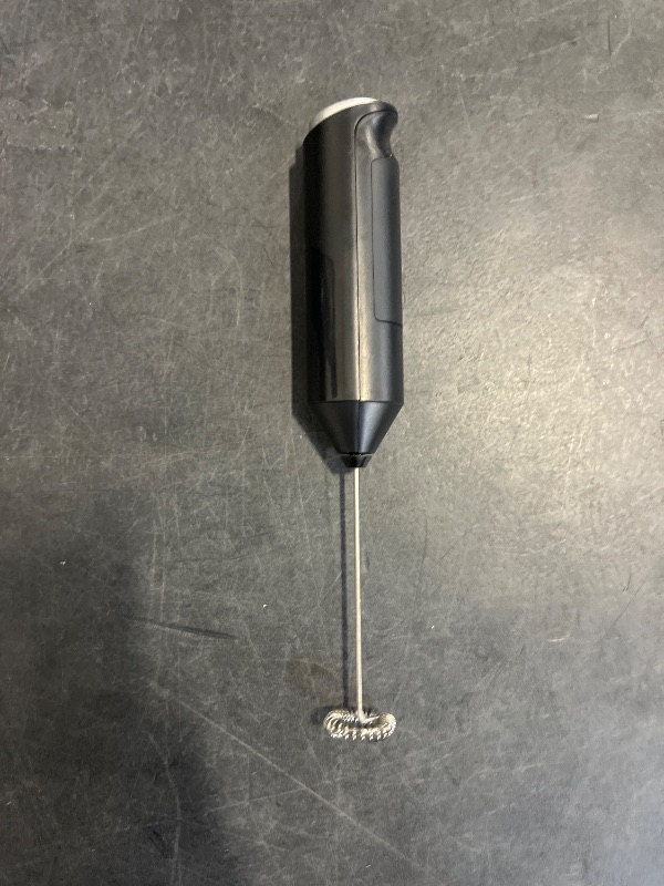 Photo 1 of Bonsenkitchen Powerful Milk Frother for Coffee, Fast Handheld Drink Mixer with Stainless Steel Whisk, Battery Operated Hand Frother Stirrer Wand-Black