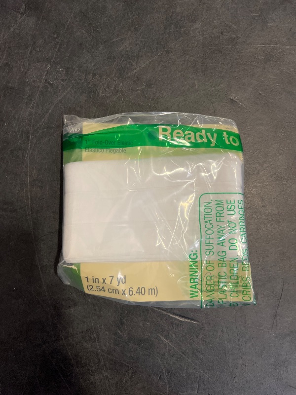 Photo 1 of Dritz Fold-Over Elastic 1'X7yd-White