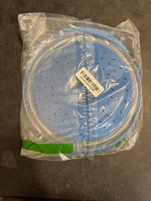 Photo 1 of 2 in 1, Aidacom Microwave Mat & Food Cover- Mat as Bowl Holder, Cover for Splatter Guard, Multi-use: Silicone Trivet, Pot Holders, Drying, Baking, Place Mat, Utensils Rest for Kitchen Counter, Blue
