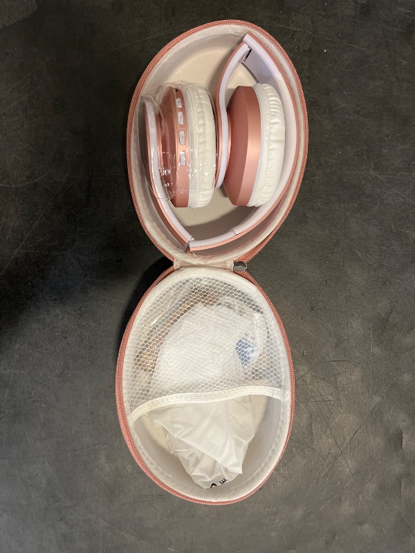 Photo 1 of ZIHNIC Bluetooth Headphones Over-Ear, Foldable Wireless and Wired Stereo Headset Micro SD/TF, FM for Cell Phone,PC,Soft Earmuffs &Light Weight for Prolonged Wearing(Rose Gold)