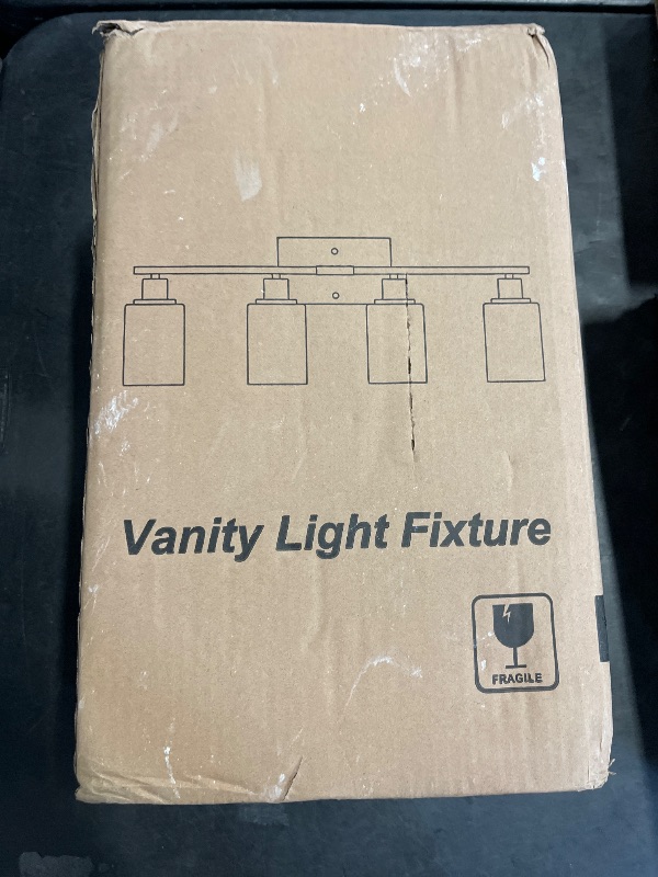 Photo 1 of MOKATNG 4-Light Vanity Light with Milky White Shades, Brushed Nickle Bathroom Lighting Fixtures Over Mirror, Modern Bathroom Wall Lamp for Mirror Living Room Cabinet Bedroom