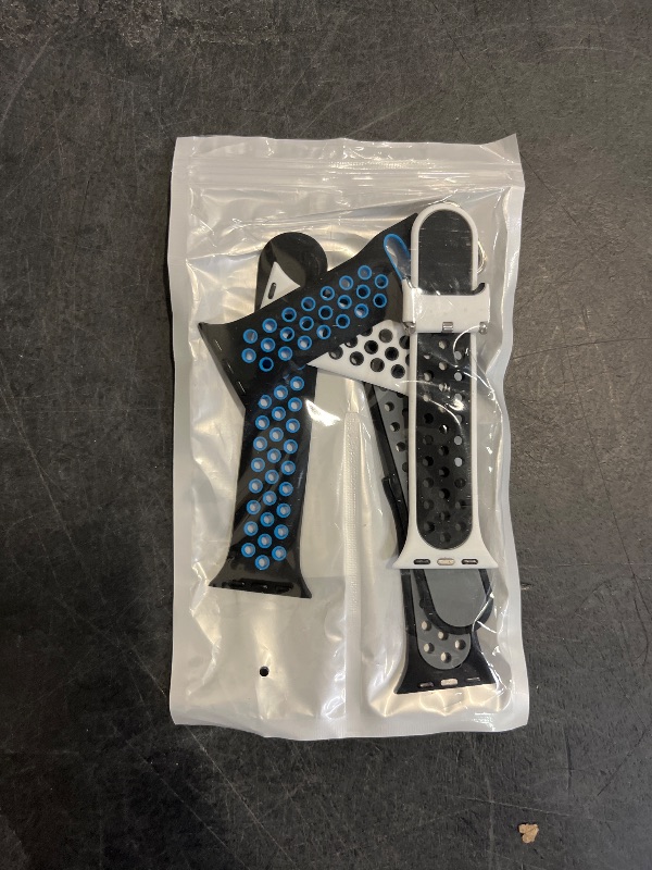 Photo 1 of Lerobo 3 Pack Compatible for Apple Watch Band 40mm 38mm 41mm 45mm 44mm 42mm, Soft Silicone Sport Strap Breathable Replacement Bands for iWatch SE/iwatch Band Series 10 9 8 7 6 5 3 4 2 1 Men Women