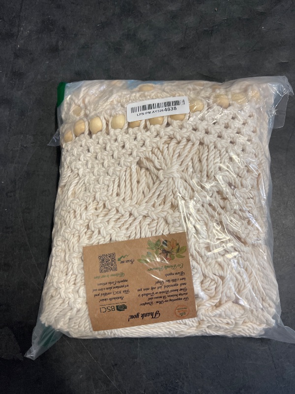 Photo 1 of Macrame Curtains Boho, Beaded Curtains For Doorways, Macrame Wall Hanging, Bead Doorway Curtain, Boho Backdrop, Hanging Beads For Doorways, Beaded Doorway Curtain L77" X W35" Beige