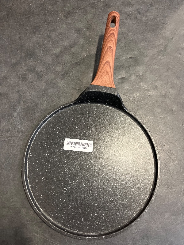 Photo 1 of ESLITE LIFE 11 Inch Crepe Pan with Spreader, Nonstick Ceramic Flat Skillet Dosa Tawa Comales Para Tortillas Pancake Pan, PTFE & PFOA Free, Black