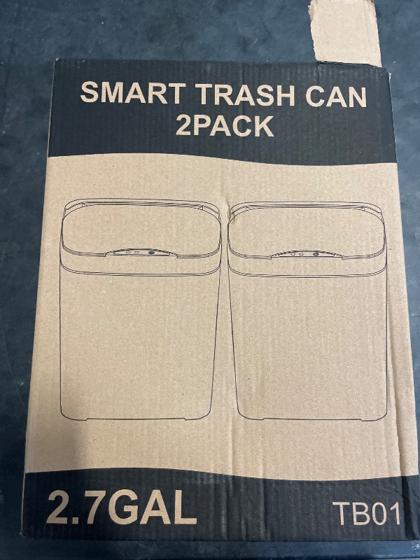 Photo 1 of Vanpopubs 2 Pack 2.7 Gal Bathroom Trash Can with Lid, Automatic Trash Can Small Smart Garbage Can Touchless, Slim Motion Sensor Waterproof Plastic Trash Bins for Bedroom Office Kitchen Toilet