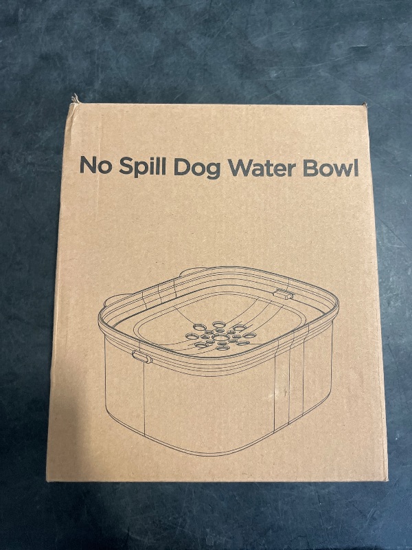 Photo 1 of AONKEY 3L Dog Water Bowl No Spill, 101oz Large Spill Proof Dog Bowl Reduce Refill, Anti Splash No Mess Dispenser Dripless Slow Drinking Water Bowl for Sloppy Messy Drinkers (Gray)