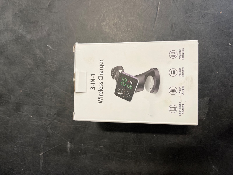 Photo 1 of Wireless Charger,3 in 1 Magnetic Wireless Charger Stand, Fast Wireless Charging Dock for iPhone16/15/14/13/12 Series, Apple Watch Series, AirPods Pro.