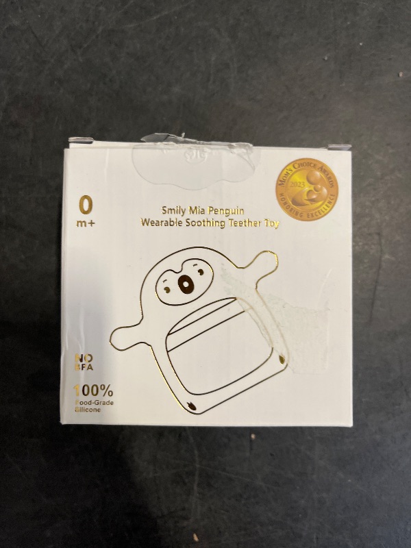 Photo 1 of Smily Mia Penguin Pacifier for Breast Feeding Babies, Infant Handheld Soothers for 0-6Months Sucking Babies, Baby Teething Toys for 3-6Months, Baby Teether for Teething Pain Releif, Grey