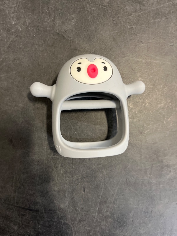 Photo 1 of Smily Mia Penguin Pacifier for Breast Feeding Babies, Infant Handheld Soothers for 0-6Months Sucking Babies, Baby Teething Toys for 3-6Months, Baby Teether for Teething Pain Releif, Grey