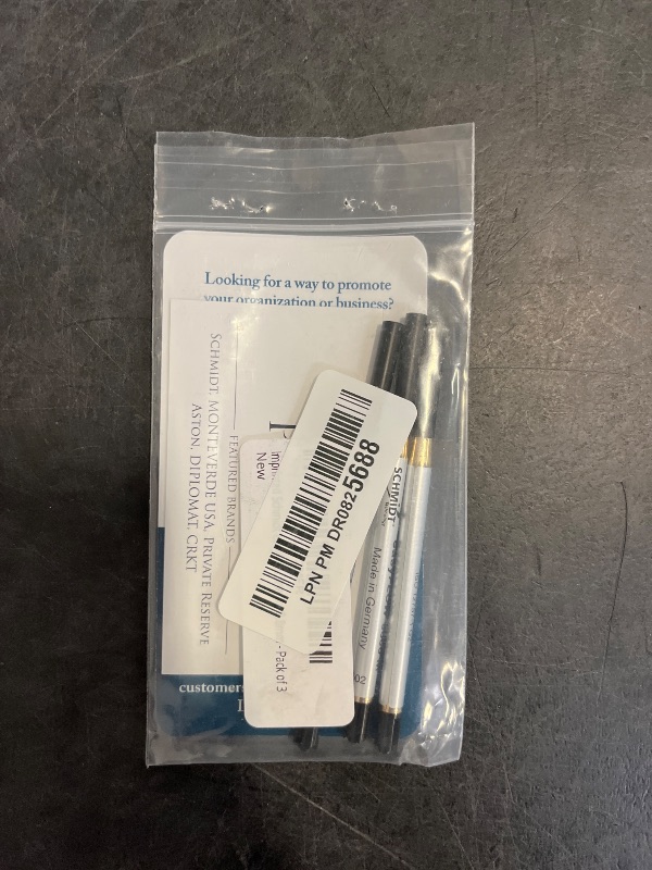 Photo 1 of Imprinted Schmidt easyFLOW9000 Ballpoint Refill- Black Ink, Fine Tip 0.8mm - Pack of 3