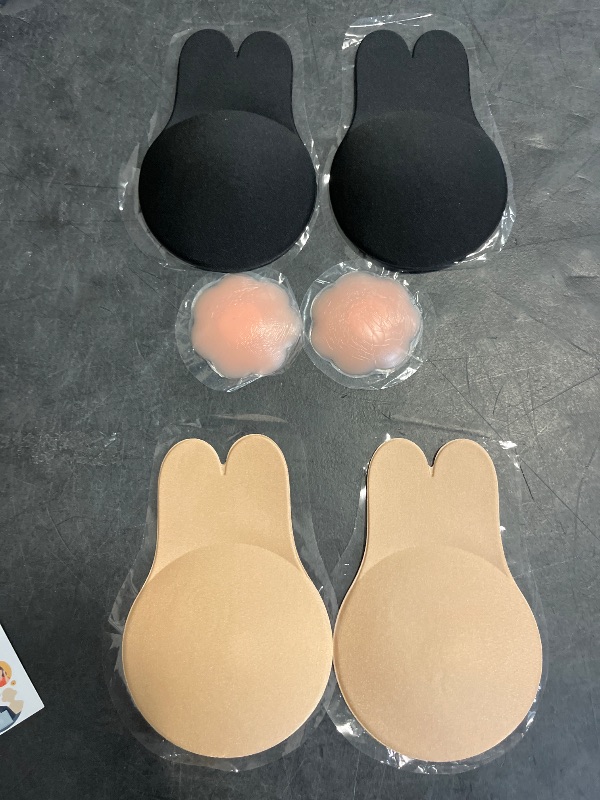 Photo 1 of QoYKi Sticky Bra Strapless Sticky Invisible Push up Silicone Bra for Backless Dress with Nipple Covers Adhesive Bras(C&D Cup)