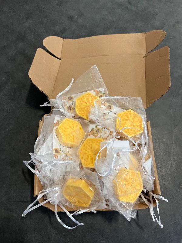 Photo 1 of Demissle 25 Set Bee Themed Baby Shower Favors Including Honeycomb Soap with Thank You Card Gift Bags Honey Soap Gift for Guest Gender Reveal Party Decorations Baby Shower Game Prizes
