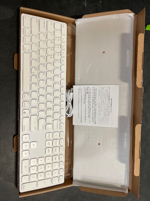 Photo 1 of Full-Size Wireless Bluetooth Keyboard for Apple Mac OS Layout with Numeric Keypad,Keypad Risers,90-Day Life Rechargeable Battery,Scissor-Switch Tactile Typing for iMac/Mac Mini/MacBook Pro/Air