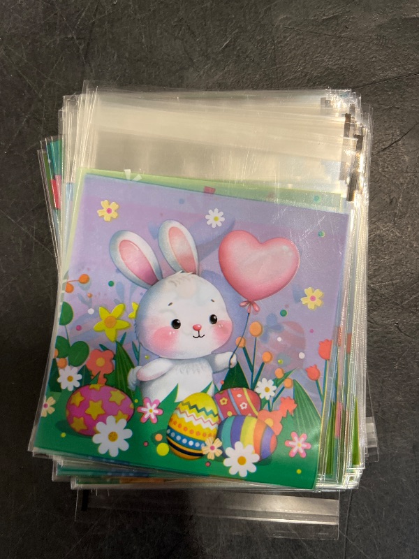 Photo 1 of Fullhawl 200Pcs Easter Cellophane Treat Bags 5 x 4 Inches Clear Resealable Cookie Gift Bags with Adhesive Closure for Packaging Candies, Goodie, Snacks, Easter Gift Giving Party Supplies (Bunny)