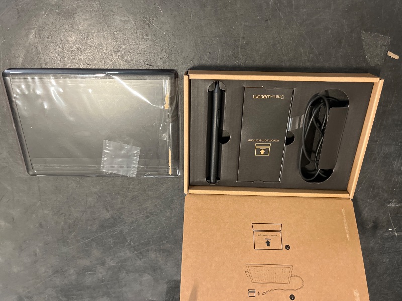 Photo 1 of One by Wacom Small Graphics Drawing Tablet 8.3 x 5.7 Inches, Portable Versatile for Students and Creators, Ergonomic 2048 Pressure Sensitive Pen Included, Compatible with Chromebook Mac and Windows