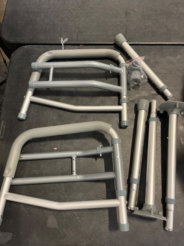 Photo 1 of Medical king Toilet Safety Rail - Adjustable Detachable Toilet Safety Frame with Handles Heavy-Duty Toilet Safety Rails Stand Alone - Toilet Safety Rails for Elderly, Handicapped - Fits Most Toilets