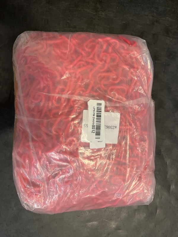 Photo 1 of PATIKIL Plastic Chain Links, 200 Foot Safety Chains, Red Plastic Chains for Barriers, Crowd Control, Queue Lines, Parking, Fences, Gate, Concerts, and Decoration