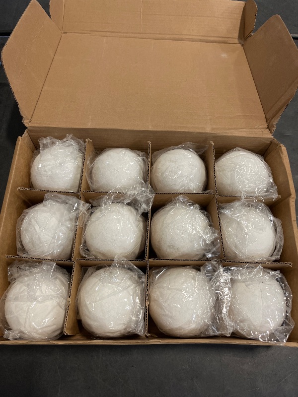Photo 1 of Sasylvia 12 Pcs Ceramic Fire Balls Fire Pit Balls, White Fireplace Round Stones Modern Accessory for Indoor and Outdoor Gas Fireplace (4 Inch Size)