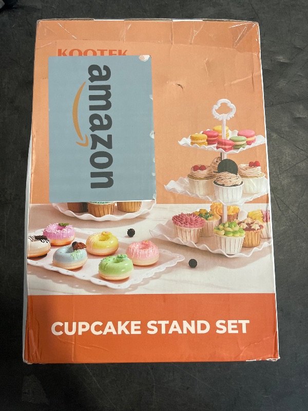 Photo 1 of Kootek Dessert Cupcake Stand, 10pcs Dessert Table Display Set, 3 Tiered Cup Cake Holder Tower Stand& Cookie Serving Trays for Wedding, Tea Party, Birthday, Baby Shower