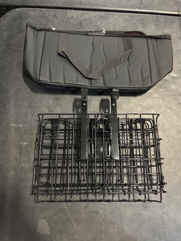 Photo 1 of Bike Basket, Folding Bike Basket Front, Metal Bicycle Basket with Removable Waterproof Liner Bag, Easy to Installation Bicycle Bag, Front Basket for Electric Bike and Adult Bikes