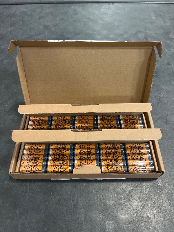 Photo 1 of Amazon Basics AAA Alkaline High-Performance Batteries, 1.5 Volt, 10-Year Shelf Life, 100 Count (Pack of 1)