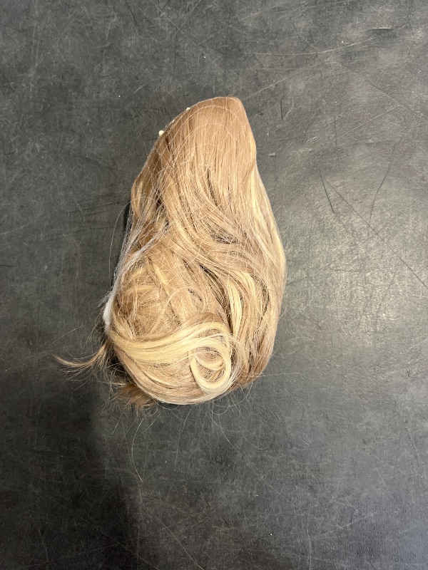 Photo 1 of SARLA Short Ponytail Extension Claw Clip in 13 Inch Fluffy Synthetic Curly Wavy Pony Tail Hairpiece for Women Dirty Blonde