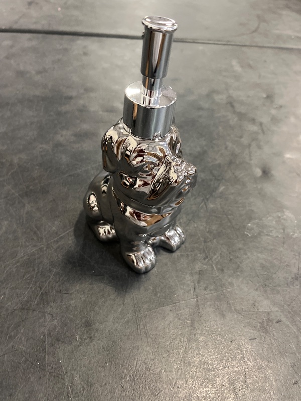 Photo 1 of Ceramic Soap Dispenser Dog Shaped Refillable Hand Dish Soap for Bathroom or Kitchen Sink,Cute Puppy Liquid Soap Dispenser 9.88oz/280ml (Silver)