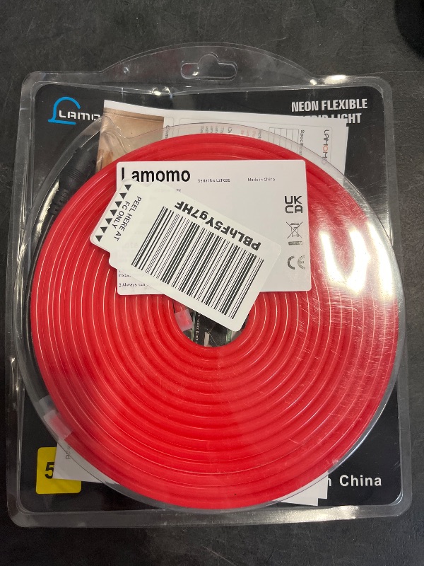 View 2 of Lamomo LED Neon Lights, 16.4ft Red LED Strip Light, 12V 0.39in/Cut Silicone Waterproof Neon Rope Light, DIY Neon Sign for Bedroom Indoor Outdoor Decoration?Power Adapter not Included?