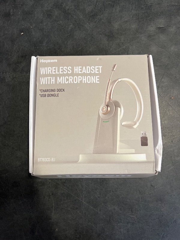Photo 1 of Bluetooth Headset, Wireless Headphones with Microphone Noise Canceling & USB Dongle, V5.0 Trucker Bluetooth Headset with Mic Mute & Charge Dock for PC/Laptop/Phone/Meeting/CallCenter/Office Gold