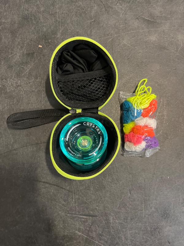 Photo 1 of MAGICYOYO K2 Responsive Yoyo - Great for Kids and Beginners with Smooth Spins and Fingerspin Design - with Storage Glove, Bag, and 12 Yo-Yo Strings - Crystal Green