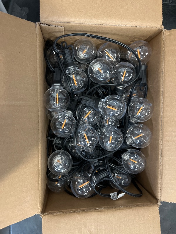 Photo 1 of Brightown Led String Lights Outdoor 50Feet G40 Patio Lights with 52 Led Shatterproof Bulbs(2 Spare), Waterproof Led Globe Hanging Lights for Backyard Porch Bistro Balcony Decor, E12 Socket, 2200K