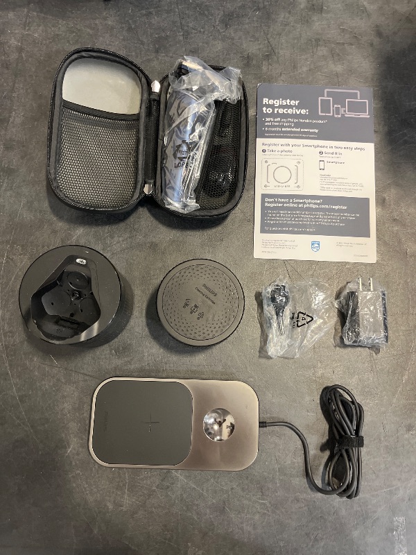 Photo 1 of Philips Norelco Shaver Series 9000 Prestige, Wet and Dry Electric Shaver, System, SenseIQ Technology, Precision Trimmer, Nose Trimmer, Qi Charging Pad, Cleaning Pod, Adriatic Blue, SP9886/89