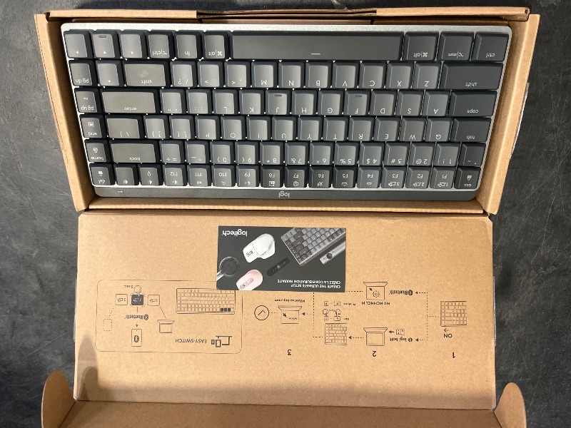 Photo 1 of Logitech MX Mechanical Mini Wireless Illuminated Keyboard, Linear Switches, Backlit, Bluetooth, USB-C, macOS, Windows, Linux, iOS, Android, Metal