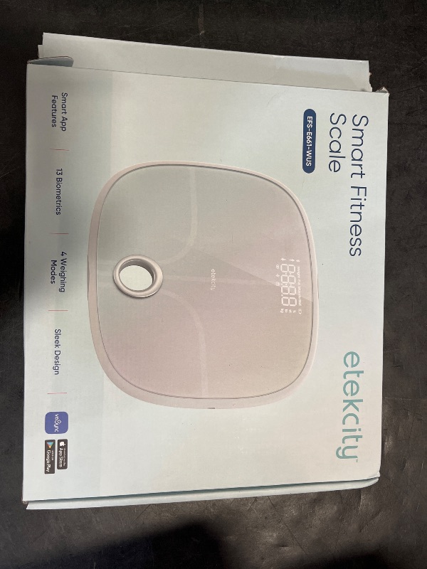 Photo 1 of Etekcity Smart Rechargeable Scale for Body Weight, BMI, Fat, Muscle Mass, FSA HSA Eligible, Digital Bathroom Scale with 13 Metrics, Secret Mode, Bluetooth Connect to Free Apps, Rainbow White