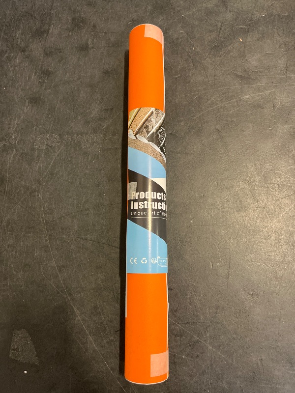 Photo 1 of Livelynine Orange Peel and Stick Wallpaper 15.8x78.8 Burnt Orange Contact Paper for Cabinets Shelves Locker Classroom Wallpaper Stick and Peel for Bedroom Girls Kids Room Self Adhesive Vinyl Wrap