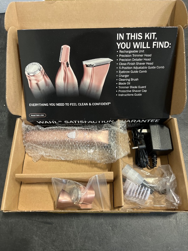Photo 1 of Wahl Pure Confidence Rechargeable Electric Razor, Trimmer, Shaver, & Groomer for Women with 3 Interchangeable Heads - Model 9865-2901V