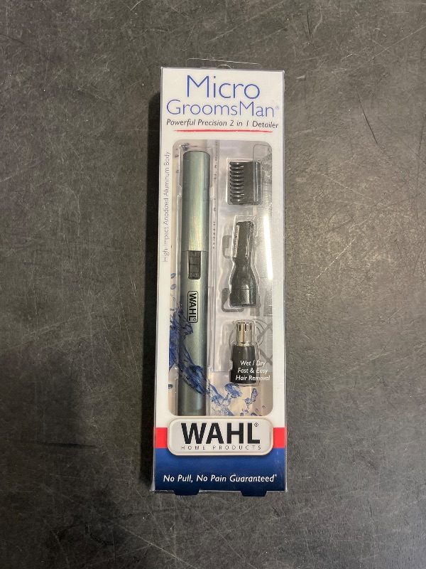 Photo 1 of Wahl Micro Groomsman Battery Personal Trimmer for Hygienic Grooming with Rinseable, Interchangeable Heads for Eyebrows, Neckline, Nose, Ears, & Other Detailing - 05640-600