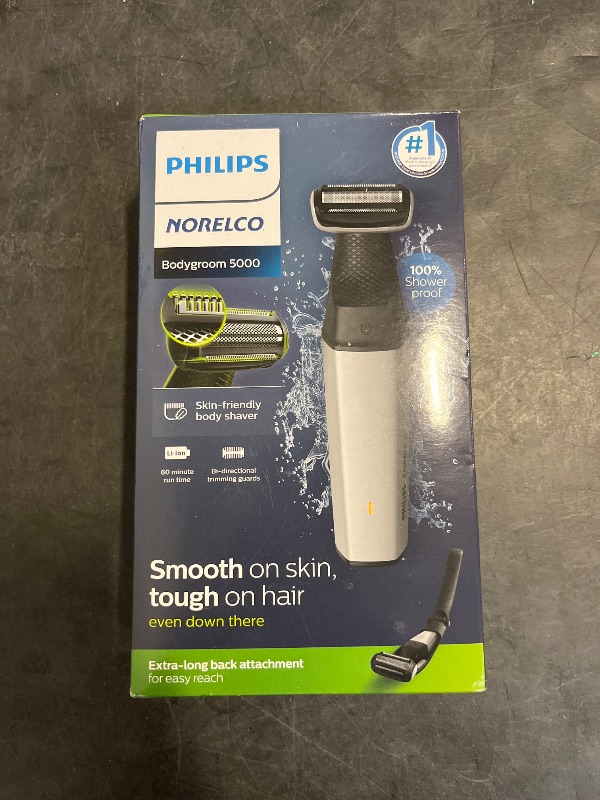 Photo 1 of Philips Bodygroom Series 5000, Showerproof Groin and Body Trimmer, Close and Comfortable Shave, Complete Body Grooming Including Back, 60 Min. Runtime, Model BG5025/40