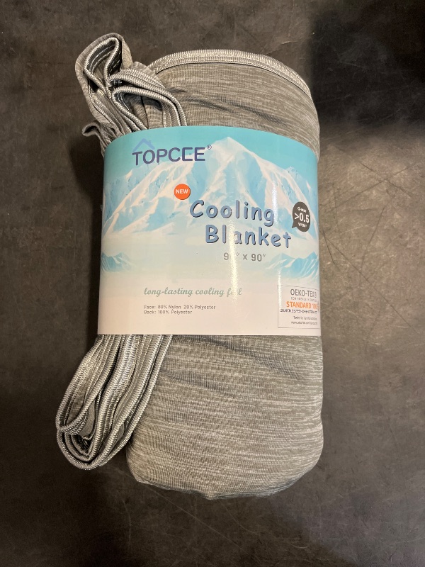 Photo 1 of Topcee Cooling Blanket (90"x90"Queen Size) for Sweats Absorbs Heat to Keep Adults Cool on Warm Nights, Q-Max 0.5 for Hot Sleepers, Ultra-Cool Lightweight Blanket for Bed